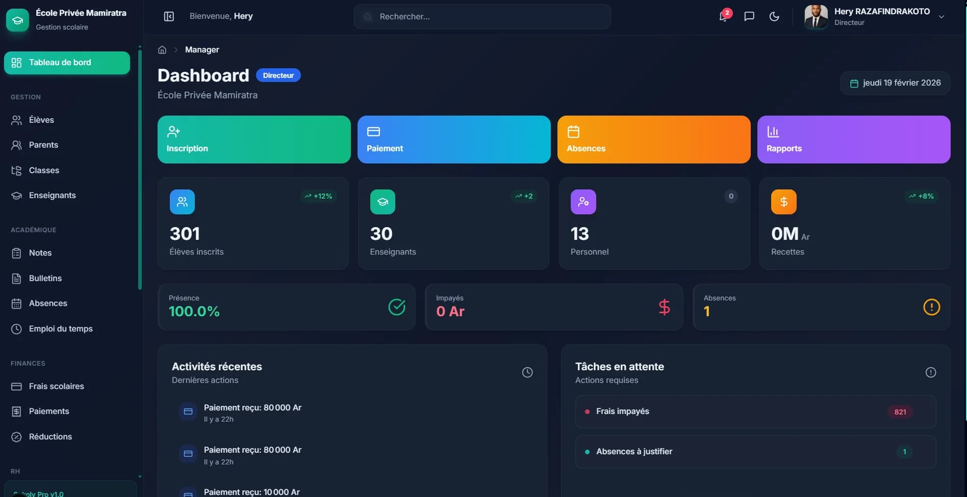 Sekoly-Pro Dashboard